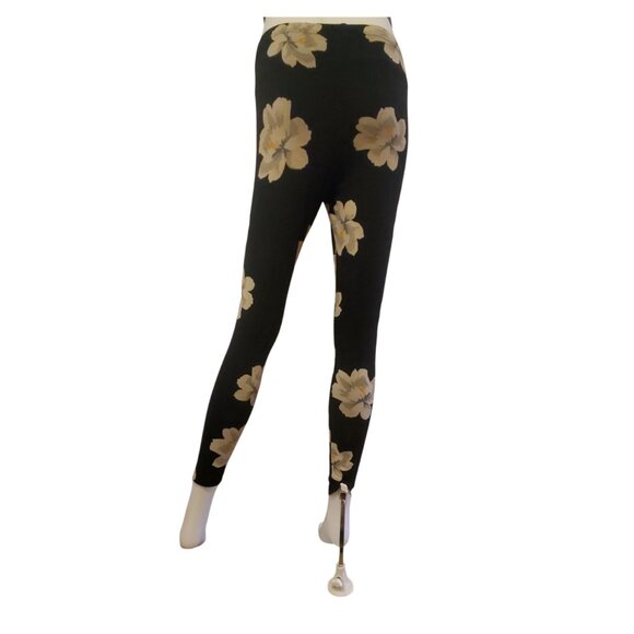 Old Navy Black Leggings with Florals - Picture 3 of 3